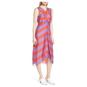 Lewit Stripe Silk Midi Dress